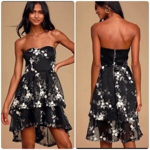 Lulus How Sweet Strapless High Low Dress S NWT